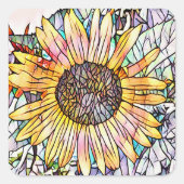 SUNFLOWER VIERKANTE STICKER (Voorkant)
