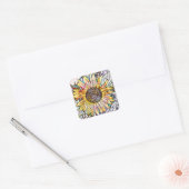 SUNFLOWER VIERKANTE STICKER (Envelop)
