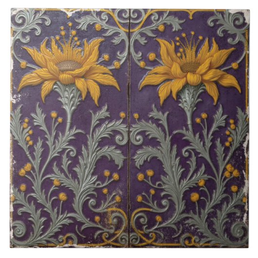 Sunflower Vignettes in Violet Tegeltje (Voorkant)