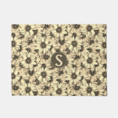 Sunflower Vintage Charm Sepia Tone Doormat Deurmat (Voorkant)