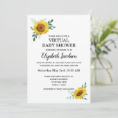 Sunflower Virtual Baby shower Kaart (Staand voorkant)
