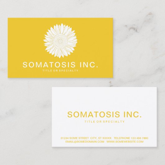 SUNFLOWER VISITEKAARTJE (Voorkant / Achterkant)