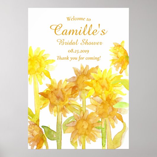 Sunflower Vrijgezellenfeest Welkom Poster (Voorkant)