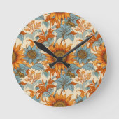 Sunflower Wall Clock Ronde Klok (Voorkant)