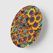 Sunflower Wall Clock Ronde Klok (Hoek)