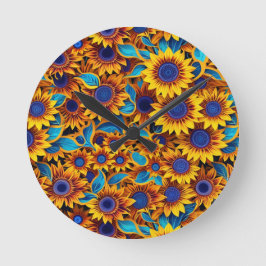 Sunflower Wall Clock Ronde Klok