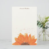 Sunflower Watercolor  Briefpapier (Staand voorkant)