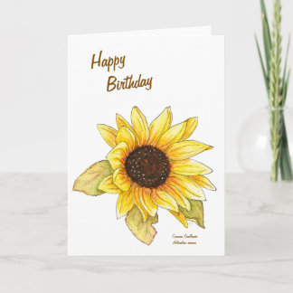 Sunflower watercolor customizable greeting card kaart