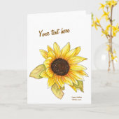 Sunflower watercolor customizable greeting card kaart (Gele Bloem)