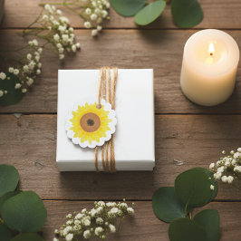 Sunflower Watercolor Floral Wedding Bedankjes Labels