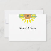 Sunflower Watercolor Floral Wedding RSVP Kaartje (Achterkant)