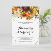 Sunflower watercolor Invitation Kaart (Staand voorkant)