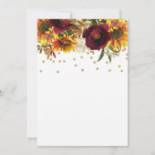 Sunflower watercolor Invitation Kaart (Achterkant)