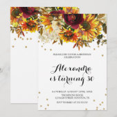 Sunflower watercolor Invitation Kaart (Voorkant / Achterkant)