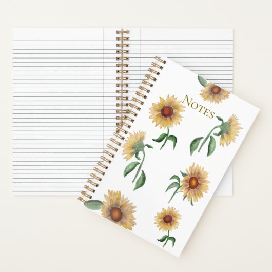 Sunflower Watercolor Notebook Notitieboek (Binnen)