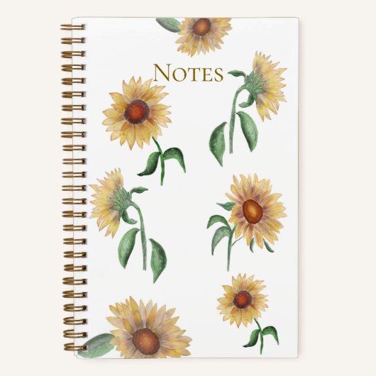 Sunflower Watercolor Notebook Notitieboek (Voorkant)