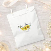 Sunflower watercolor white rose wedding  bedankzakje (Geknipt)