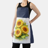 Sunflower Watercolour Apron Schort (Insitu)