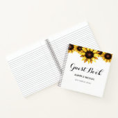 Sunflower Weddenschap Floral White Yellow Guest Bo Notitieboek (Binnen)