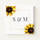 Sunflower Weddenschap Floral White Yellow Guest Bo Notitieboek (Achterkant)