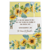 Sunflower Weddenschap of welkomstcadeau Medium Cadeauzakje (Achterkant)