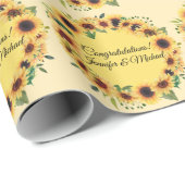 Sunflower Weddenschap Voeg Names Summer toe Cadeaupapier (Rol Hoek)