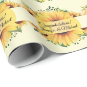 Sunflower Weddenschap Voeg Names Summer toe Cadeaupapier (Rol Hoek)