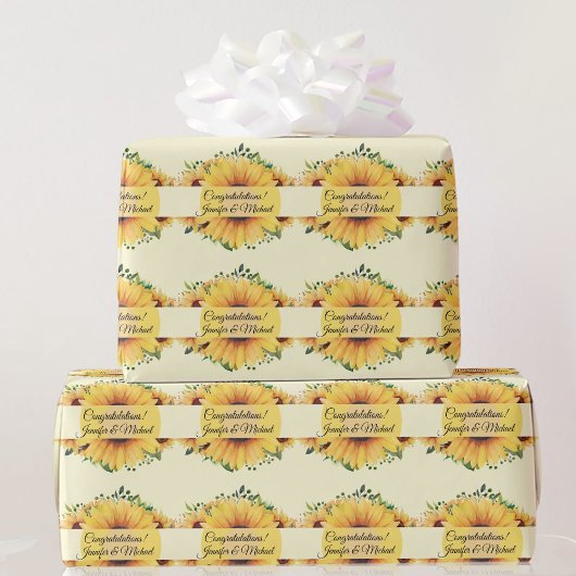Sunflower Weddenschap Voeg Names Summer toe Cadeaupapier