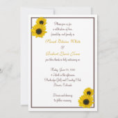 Sunflower Weddenschap White Brown Yellow Kaart (Achterkant)