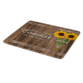 Sunflower Wedding Barn Wood Mason Jar Snijplank (Hoek)