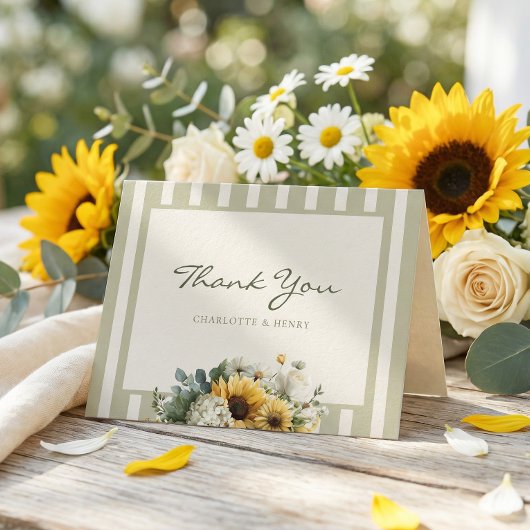 Sunflower Wedding Bedankkaart