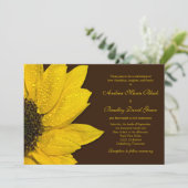 Sunflower Wedding Bruin en Geel Kaart (Staand voorkant)