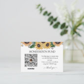 Sunflower Wedding Colors Honeymoon Fund Informatiekaartje (Staand voorkant)
