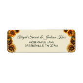 Sunflower Wedding Forest Green en Gold Rustic Etiket (Voorkant)