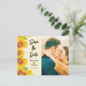 Sunflower Wedding Foto Save the Date Briefkaart (Staand voorkant)