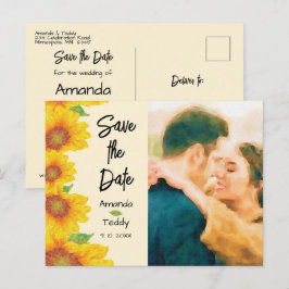 Sunflower Wedding Foto Save the Date Briefkaart