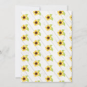 Sunflower Wedding Invitation Grey Yellow Rustic Kaart (Achterkant)