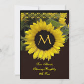 SUNFLOWER Wedding Invitation Kaart (Achterkant)