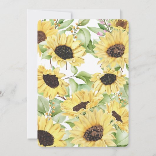Sunflower Wedding Invitation Kaart (Achterkant)