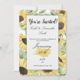 Sunflower Wedding Invitation Kaart