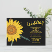 Sunflower Wedding Invitation Kaart (Staand voorkant)