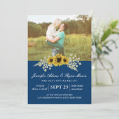 Sunflower Wedding Invitation met foto Kaart (Staand voorkant)