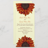 Sunflower Wedding Invite - Van Bride & Groom Kaart (Voorkant / Achterkant)