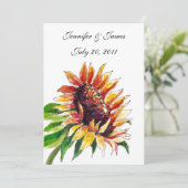 Sunflower Wedding Invitting Front Kaart (Staand voorkant)
