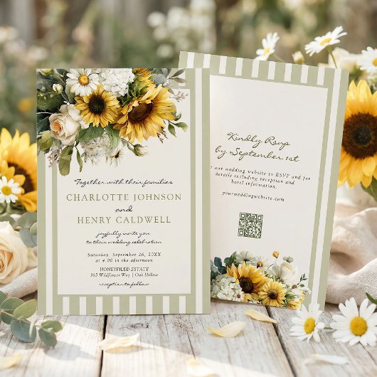 Sunflower Wedding  Kaart