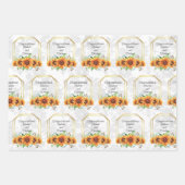 Sunflower Wedding Persoonlijke namen op Damask 3 Inpakpapier Vel (Voorkant 3)