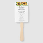 Sunflower Wedding Program Hand Fan Handwaaier (Voorkant)