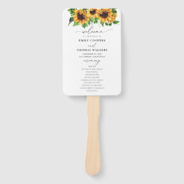 Sunflower Wedding Program Hand Fan Handwaaier