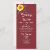 Sunflower Wedding Programme (Voorkant)