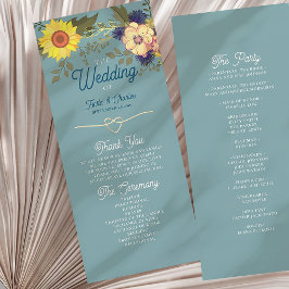 Sunflower Wedding Programme